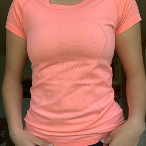Lululemon swiftly tech tee with a low cut top